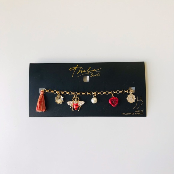 Thalia Sodi Multi Charm Anklet Bracelet - Picture 1 of 8